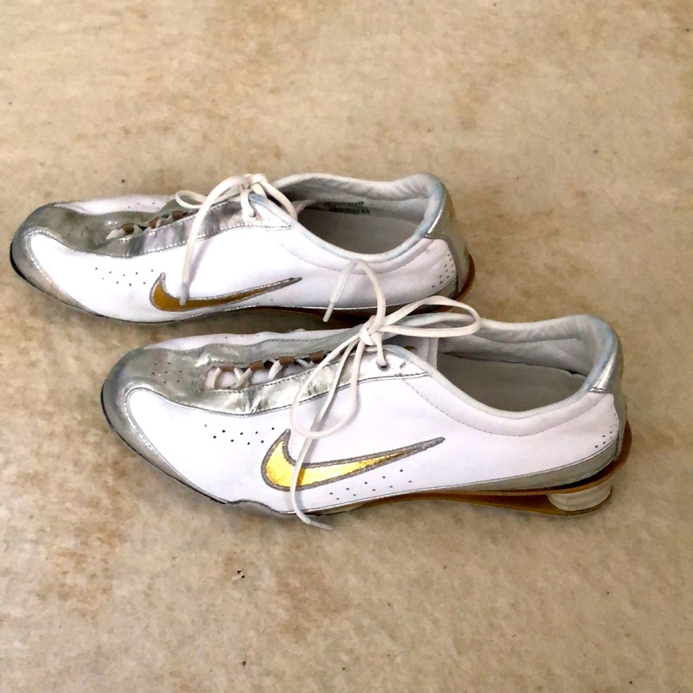 Nike Shox Rival Women's Running Shoes White Silver Gold Sneakers 6.5